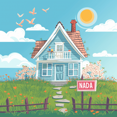 Cartoon Cottage in Bright Colors