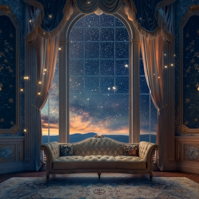 Starry Night View from Palace Window