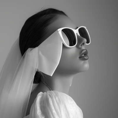 Minimalistic Bride in Sunglasses