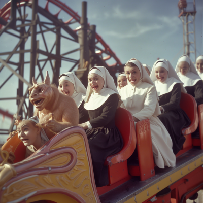 Vintage Nuns on Rollercoaster