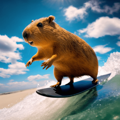 Capybara Surfing