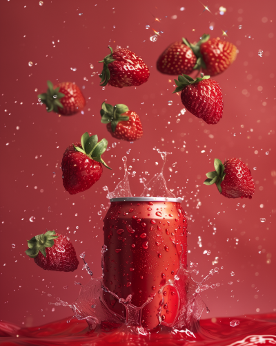 Soda Can and Strawberries