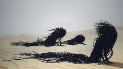 Sleeping Creatures in White Sahara Desert