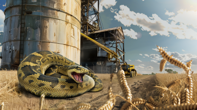 Hidden Anaconda in Farm Scene