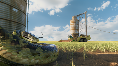 Hidden Anaconda Snake in Farm Scene