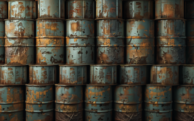 Stack of Oil Barrels