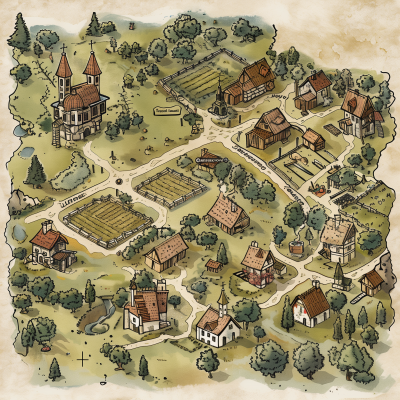 Medieval Village City Map