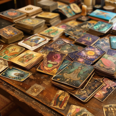 Tarot Cards on Wooden Table
