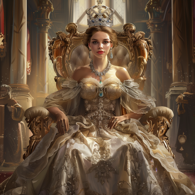 Regal Queen on Opulent Throne