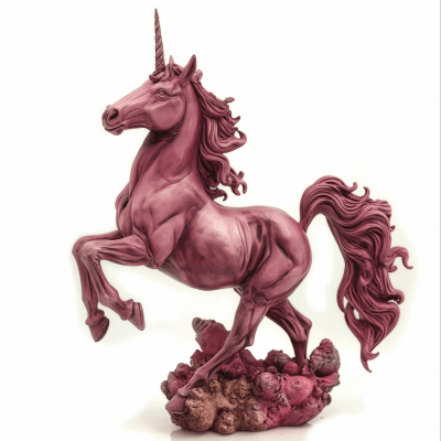 Pink Unicorn on White Background
