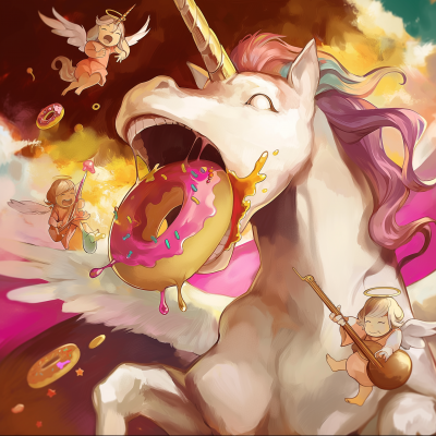 Supreme King Unicorn with Jelly Donut and Angel Babies