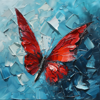 Colorful Butterfly Oil Painting