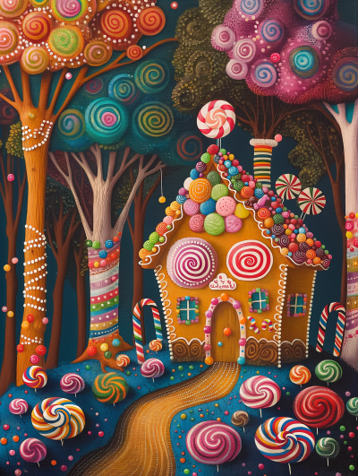 Whimsical Candy Covered Gingerbread House