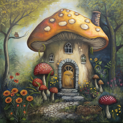 Whimsical Mushroom Cottage