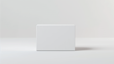 3D White Rectangular Box on White Background