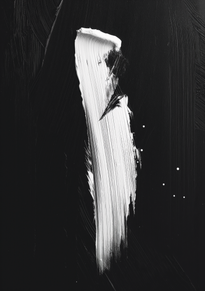 Vertical Brush Stroke on Black Canvas
