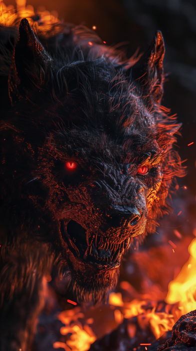 Lycan Demon in Lava Fire