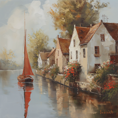 Tranquil Waterfront Painting