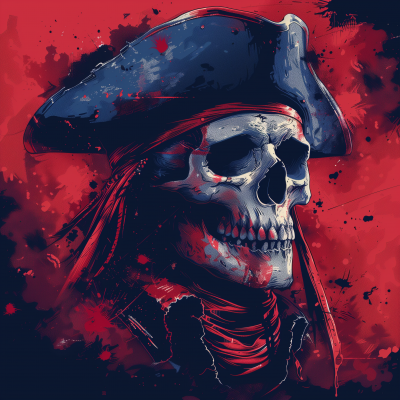 Pirate Skull Head Illustration