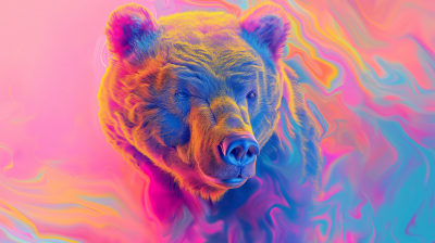 Melting Bear in Pastel Colors