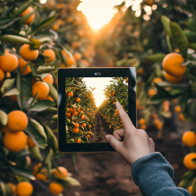 Tablet in Orange Plantation