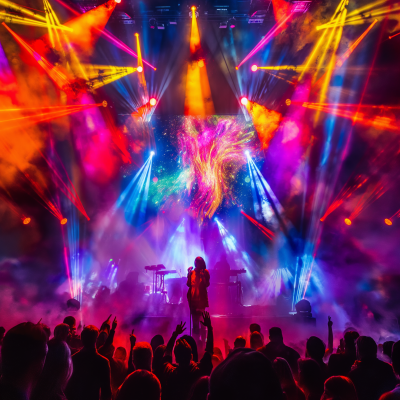 Dynamic Concert Scene with Vibrant Light Show