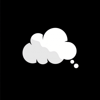 White Thought Cloud Vector Logo