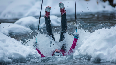 Upside Down Female Skier