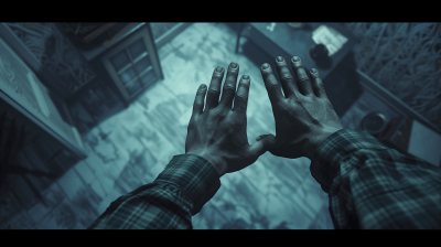 Male Hands in Disheveled Apartment