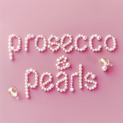 Bubble Champagne and Pearl Letters