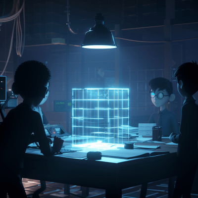 Hacker Group in 3D Pixar Style