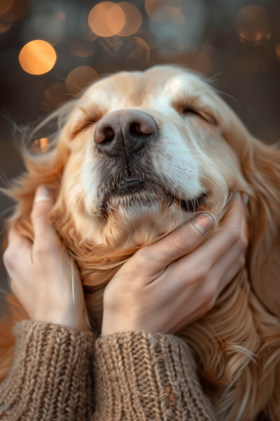 Golden Retriever Cheeks Squeezed