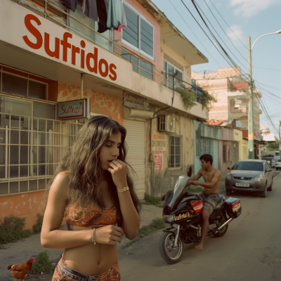 Transgender person putting lipstick in Santo Domingo