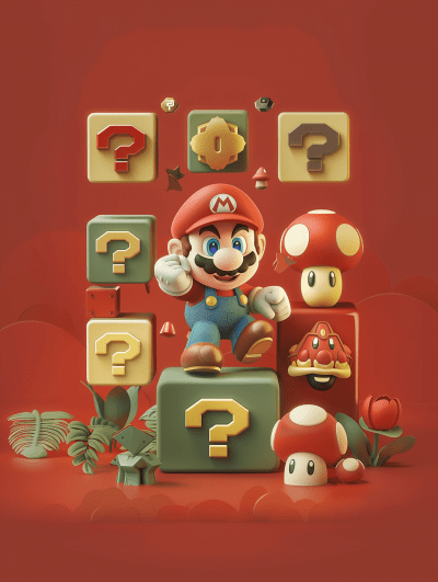 Nintendo Style Cube Poster