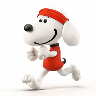 Snoopy Exercise Cartoon Illustration