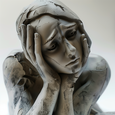 Scared Sad Tango Sculpture Statue
