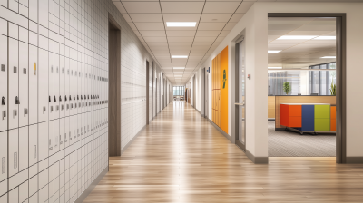 Empty Office Hallway