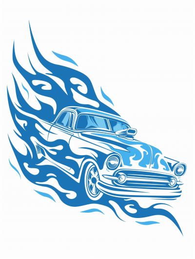 Blue Flames Vector Illustration