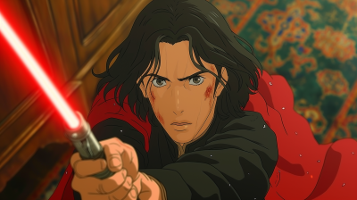 Kylo Ren in Studio Ghibli Hayao Miyazaki Art style