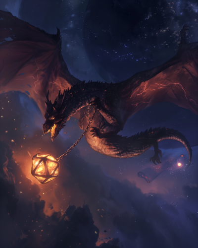 Dragon Flying at Night