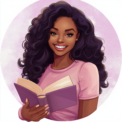 Black Woman Holding Book Clipart