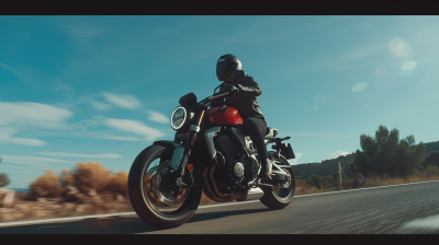 Biker on Red Motorcycle