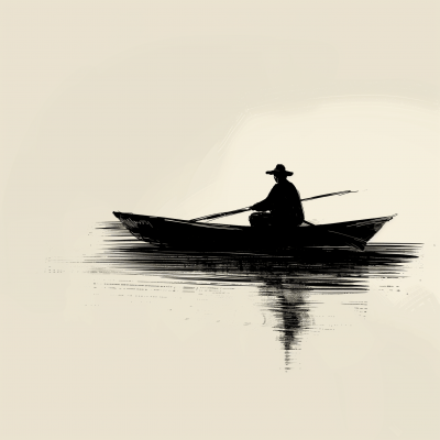Minimalist Rowing Illustration