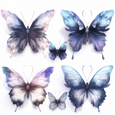 Colorful Anime Style Butterflies