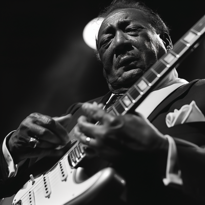 Muddy Waters Playing Electric Guitar