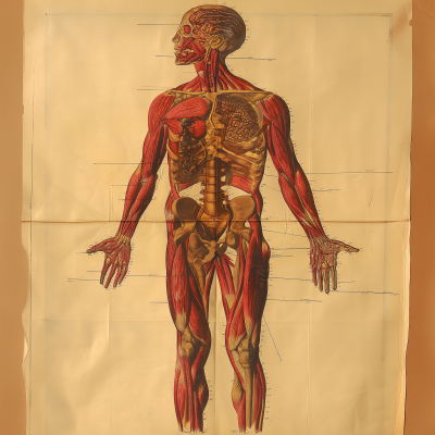 Vintage Human Body Anatomy Illustration