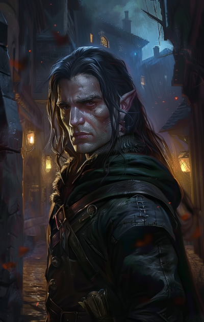 Dark Fantasy Elf Criminal Thug Portrait