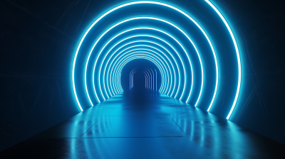 Neon Blue Tunnel