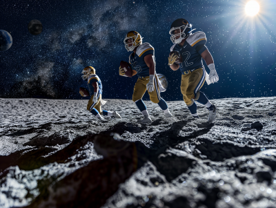 NCAA Football Team Celebration on the Moon