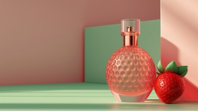 Strawberry Perfume Bottle Mockup